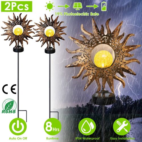 Solar Powered Sun Stake Lamp IP54 Waterproof Decorative Lamp Solar Powered Sun Stake Lamp IP54 Waterproof Decorative Lamp