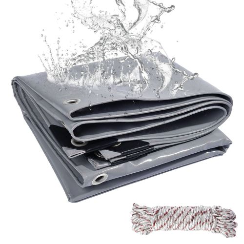 Heavy Duty Tarp Waterproof Plastic Poly 16Mil Thick Tarpaulin w/ Metal Grommets Emergency Rain Shelter Outdoor Cover Camping Use Heavy Duty Tarp Waterproof Plastic Poly 16Mil Thick Tarpaulin w/ Metal Grommets Emergency Rain Shelter Outdoor Cover Camping Use