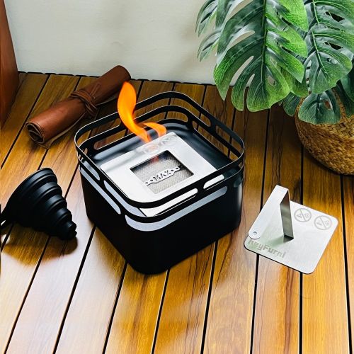 Tabletop Fireplace Bio-Ethanol Fire Pit,Indoor Outdoor Table Fire Lantern Portable Fire Bowl Pot Fire Pit,Square,Black Tabletop Fireplace Bio-Ethanol Fire Pit,Indoor Outdoor Table Fire Lantern Portable Fire Bowl Pot Fire Pit,Square,Black