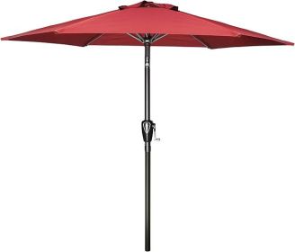 7.5 ft Patio Umbrella with Center Pole (Color: Red)