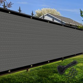 Artpuch Privacy Fence Screen Dark Grey Customized Outdoor Mesh Panels for Backyard, Balcony,Patio,Construction Site with Zip Ties (Color: Dark grey, size: 6x52 ft)